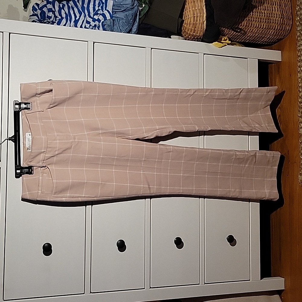 Pink striped dress pants